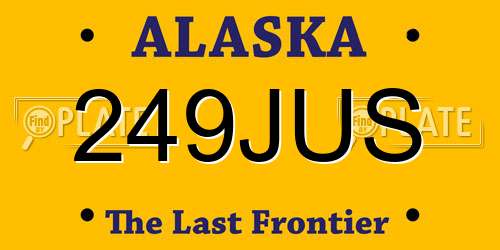 249JUS Alaska License Plate