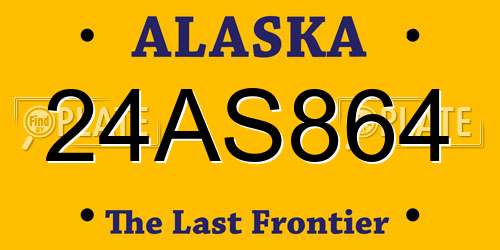 24AS864 Alaska License Plate