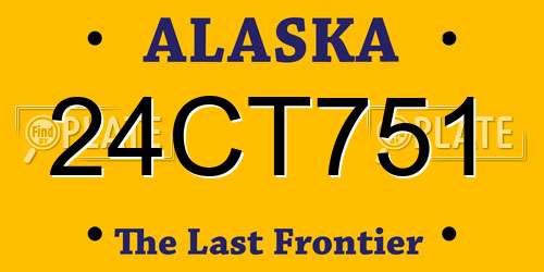 24CT751 Alaska License Plate
