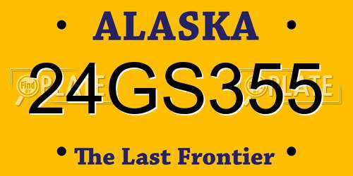 24GS355 Alaska License Plate