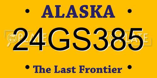 24GS385 Alaska License Plate