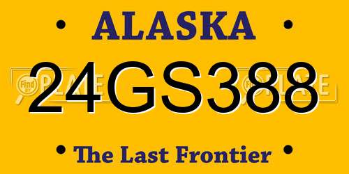 24GS388 Alaska License Plate