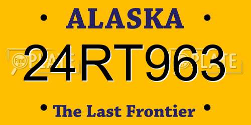 24RT963 Alaska License Plate