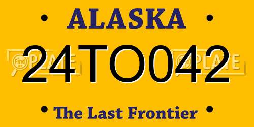 24TO042 Alaska License Plate