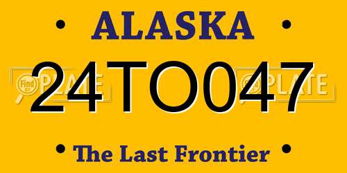 24TO047 Alaska License Plate