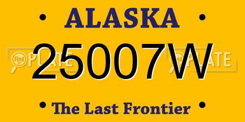 25007W Alaska License Plate