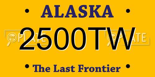 2500TW Alaska License Plate