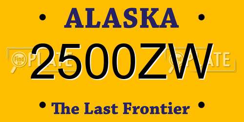 2500ZW Alaska License Plate