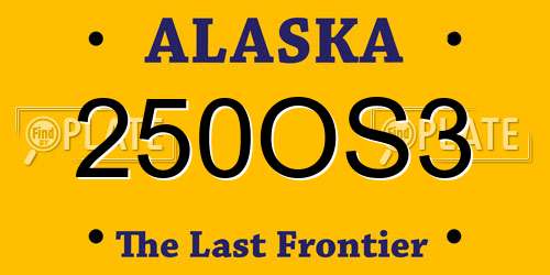 250OS3 Alaska License Plate