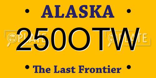 250OTW Alaska License Plate