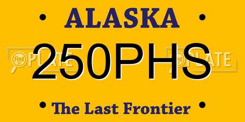 250PHS Alaska License Plate