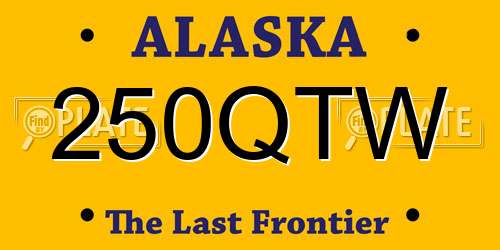 250QTW Alaska License Plate
