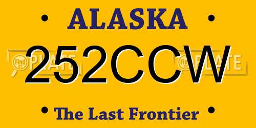 252CCW Alaska License Plate