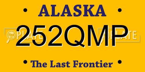 252QMP Alaska License Plate