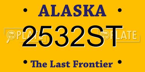 2532ST Alaska License Plate