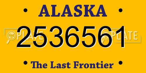 2536561 Alaska License Plate