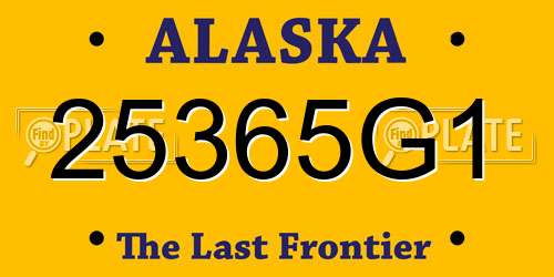 25365G1 Alaska License Plate