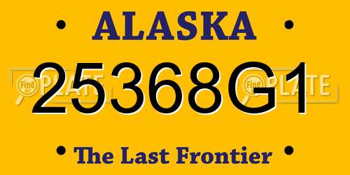 25368G1 Alaska License Plate