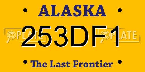 253DF1 Alaska License Plate