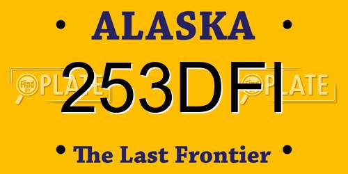253DFI Alaska License Plate