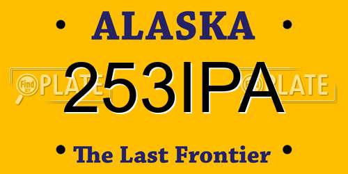 253IPA Alaska License Plate