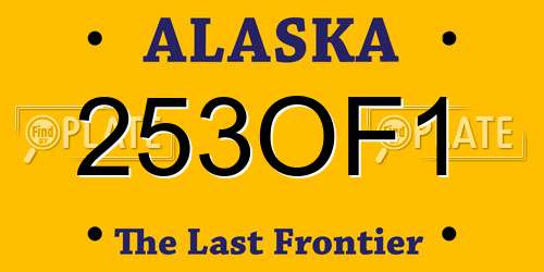 253OF1 Alaska License Plate