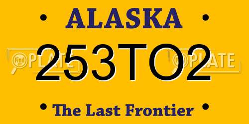 253TO2 Alaska License Plate