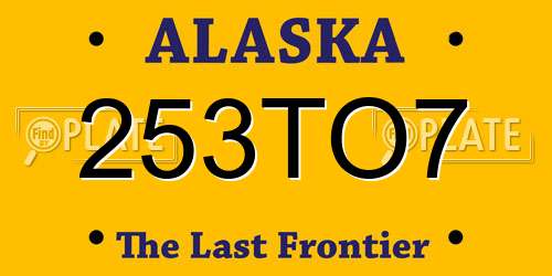 253TO7 Alaska License Plate