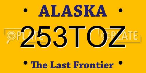 253TOZ Alaska License Plate