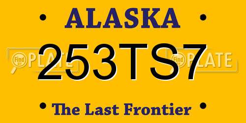 253TS7 Alaska License Plate