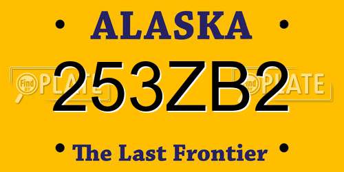 253ZB2 Alaska License Plate