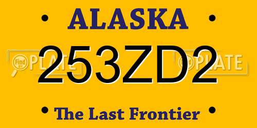 253ZD2 Alaska License Plate