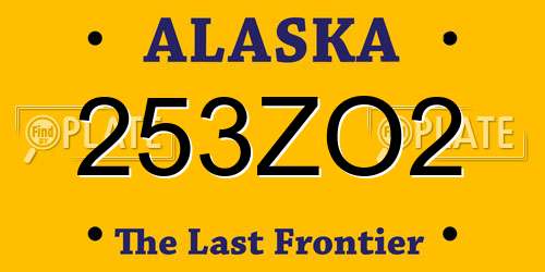 253ZO2 Alaska License Plate