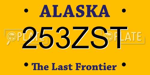 253ZST Alaska License Plate