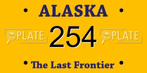 254 Alaska License Plate