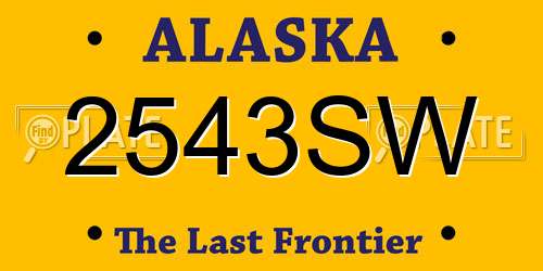 2543SW Alaska License Plate