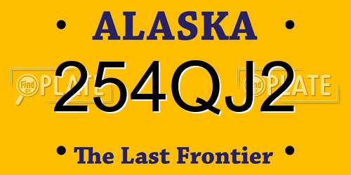 254QJ2 Alaska License Plate