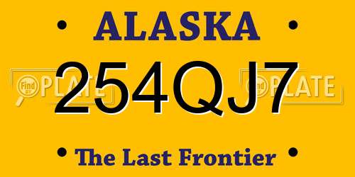 254QJ7 Alaska License Plate