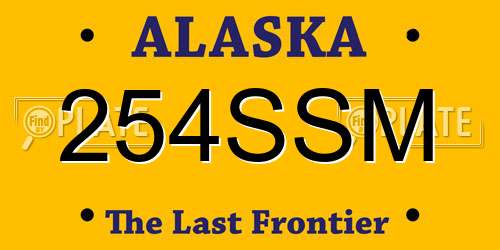 254SSM Alaska License Plate
