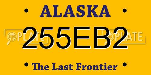 255EB2 Alaska License Plate
