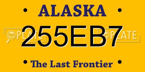 255EB7 Alaska License Plate