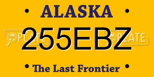 255EBZ Alaska License Plate