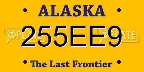 255EE9 Alaska License Plate