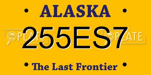 255ES7 Alaska License Plate