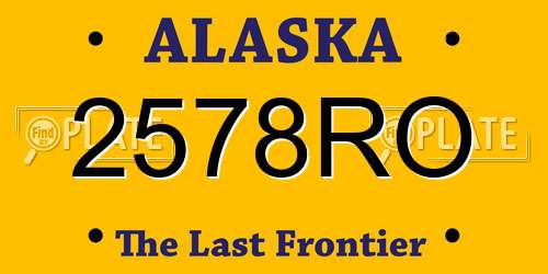 2578RO Alaska License Plate