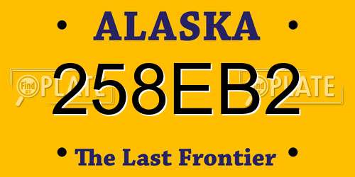 258EB2 Alaska License Plate