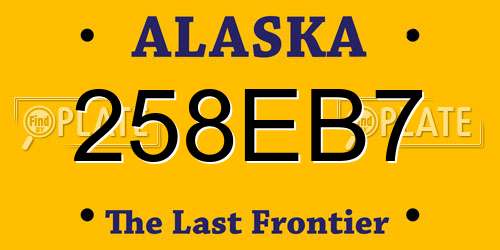 258EB7 Alaska License Plate