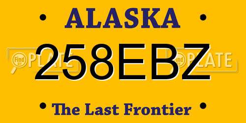 258EBZ Alaska License Plate