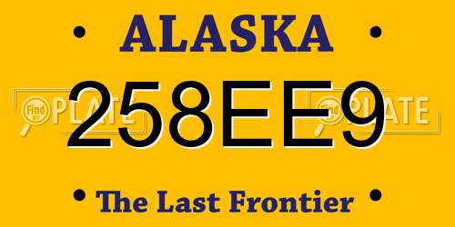 258EE9 Alaska License Plate