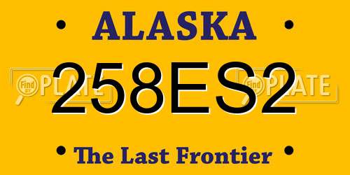 258ES2 Alaska License Plate